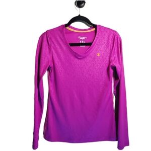 CHAMPION PowerTrain Vapor Lightweight Activewear Long Sleeve Jersey Pink Size S